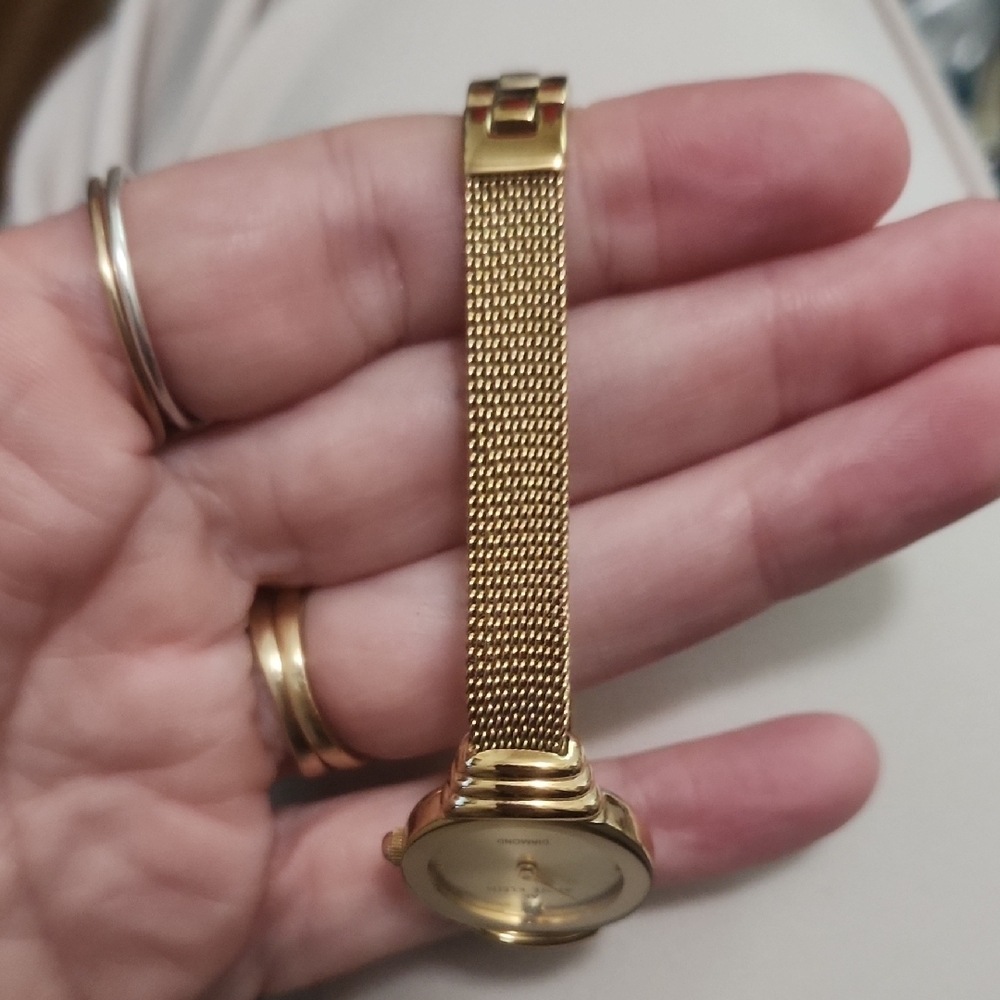 Anne Klein Gold-Tone Mesh Bracelet Watch - Picture 6 of 7